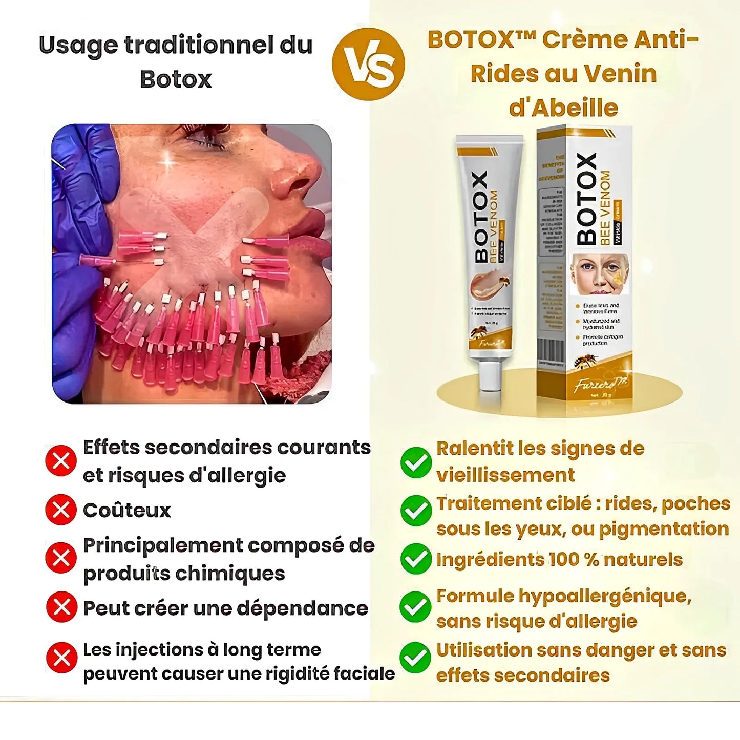 BOTOX- Réduisez les Rides en 2 Minutes - Sérum Anti-Âge Rapide et Efficace - Économisez Temps et Argent